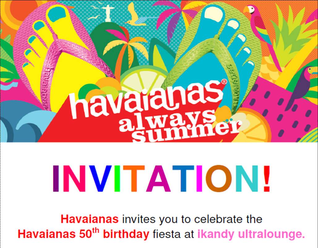 Havainas 50th Birtday invitation